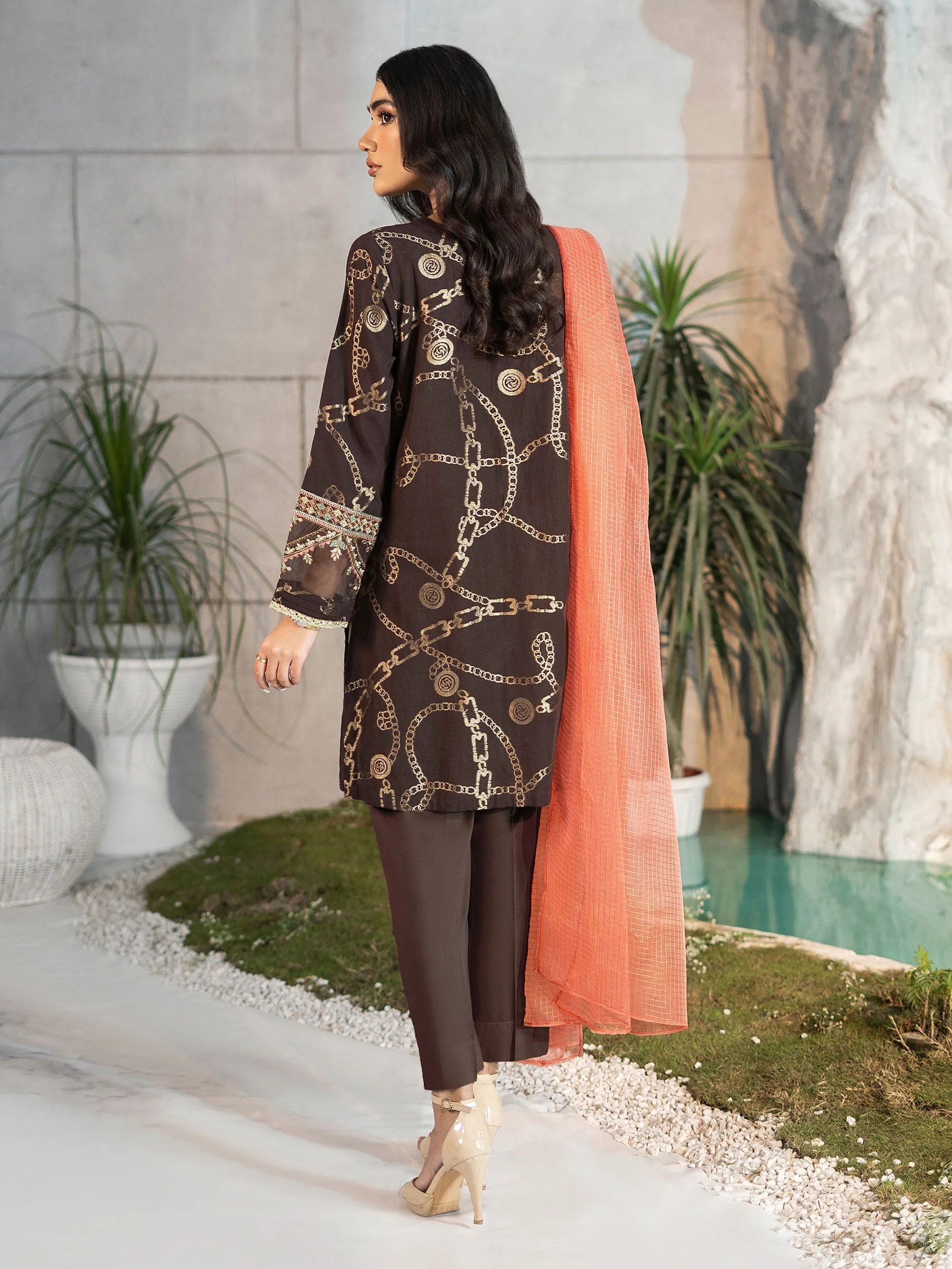 3 Piece Embroidered Jacquard Suit