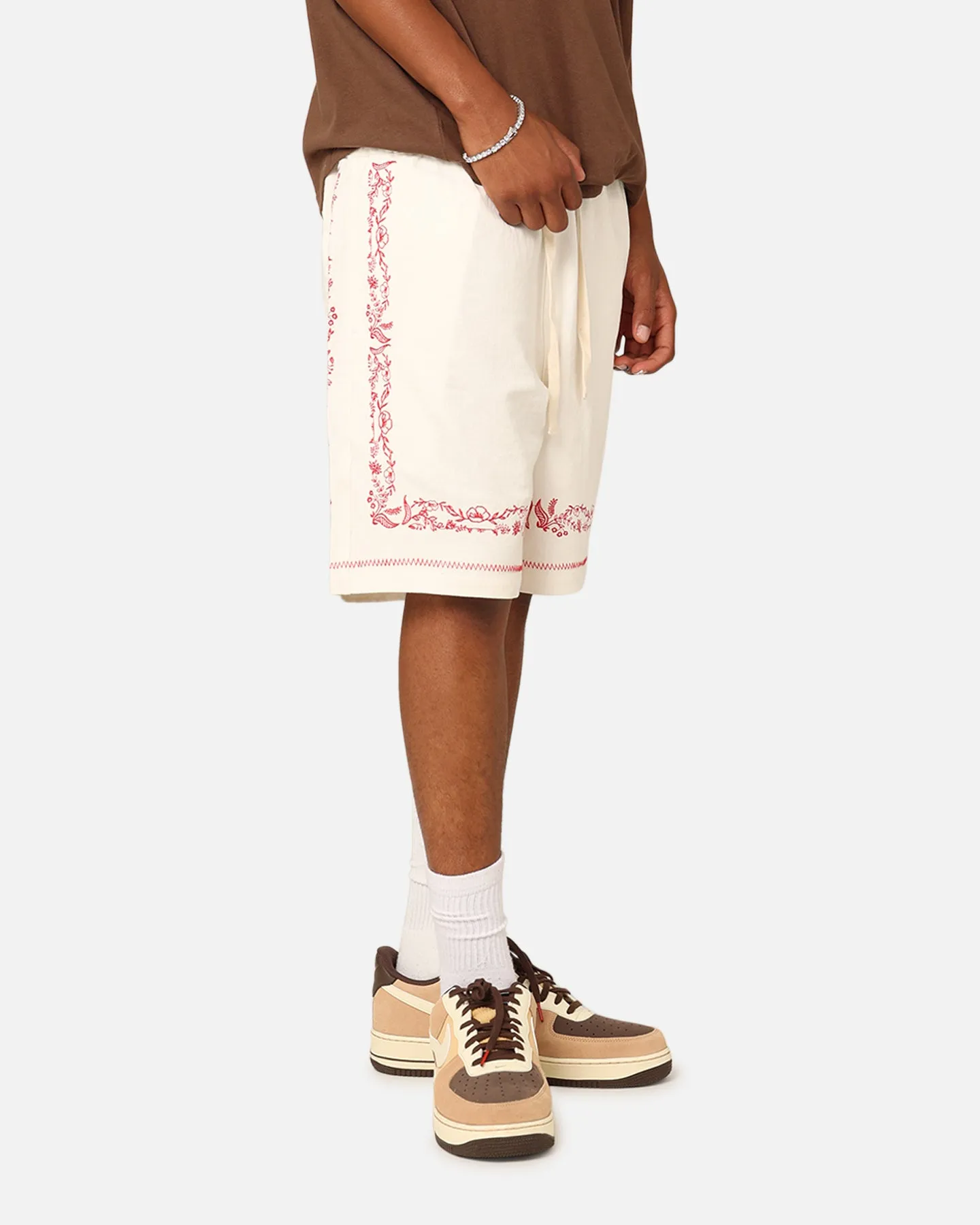 404 Frontier Linen Blend Shorts Off White