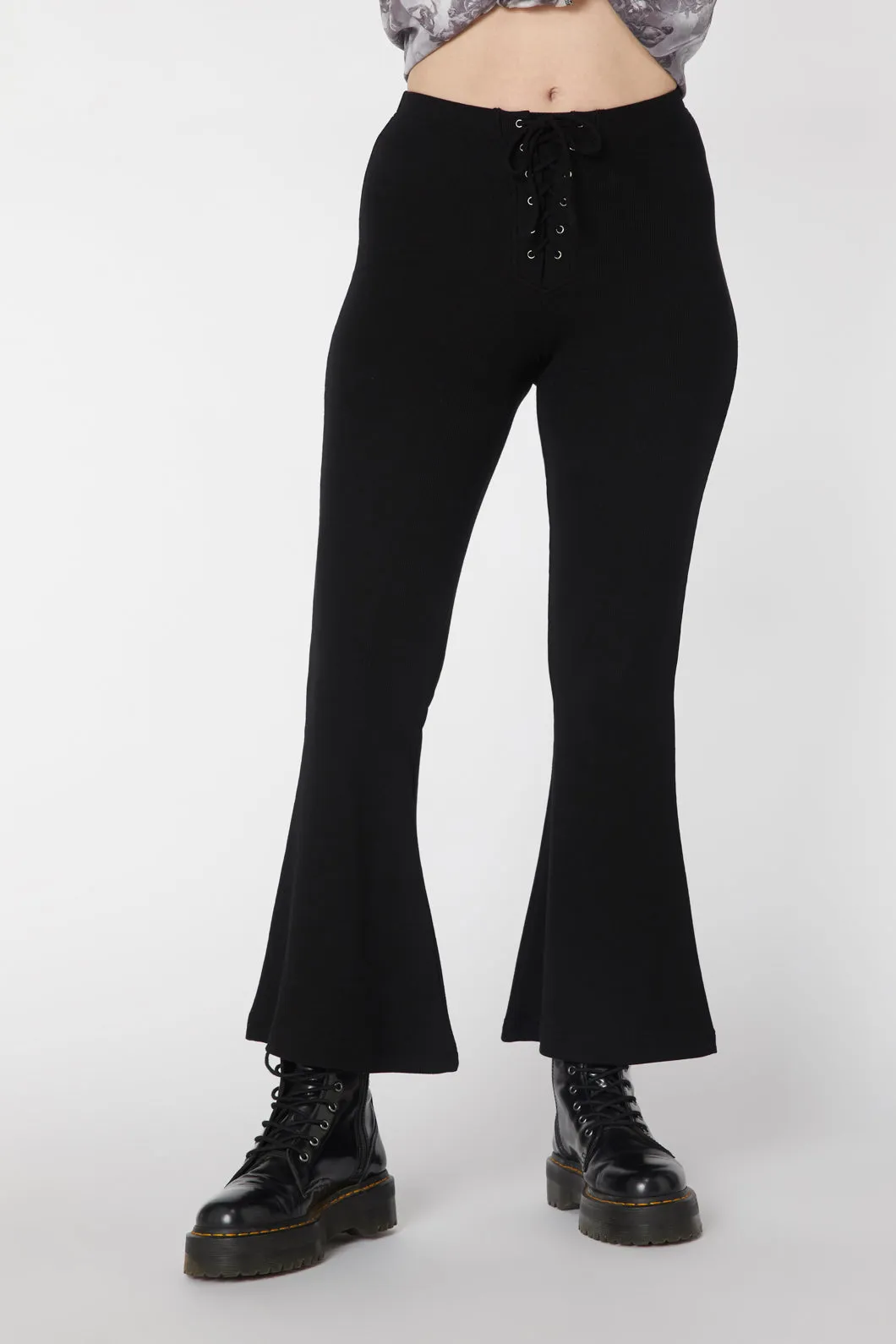 90's Lacing Flare Rib Pant