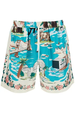 Amiri california hawaiian silk shorts