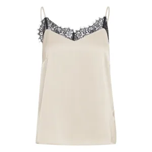 B Young Flair Lace Strappy Top Cement