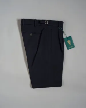 Berwich Retrolong Wool Cotton Trousers  / Navy