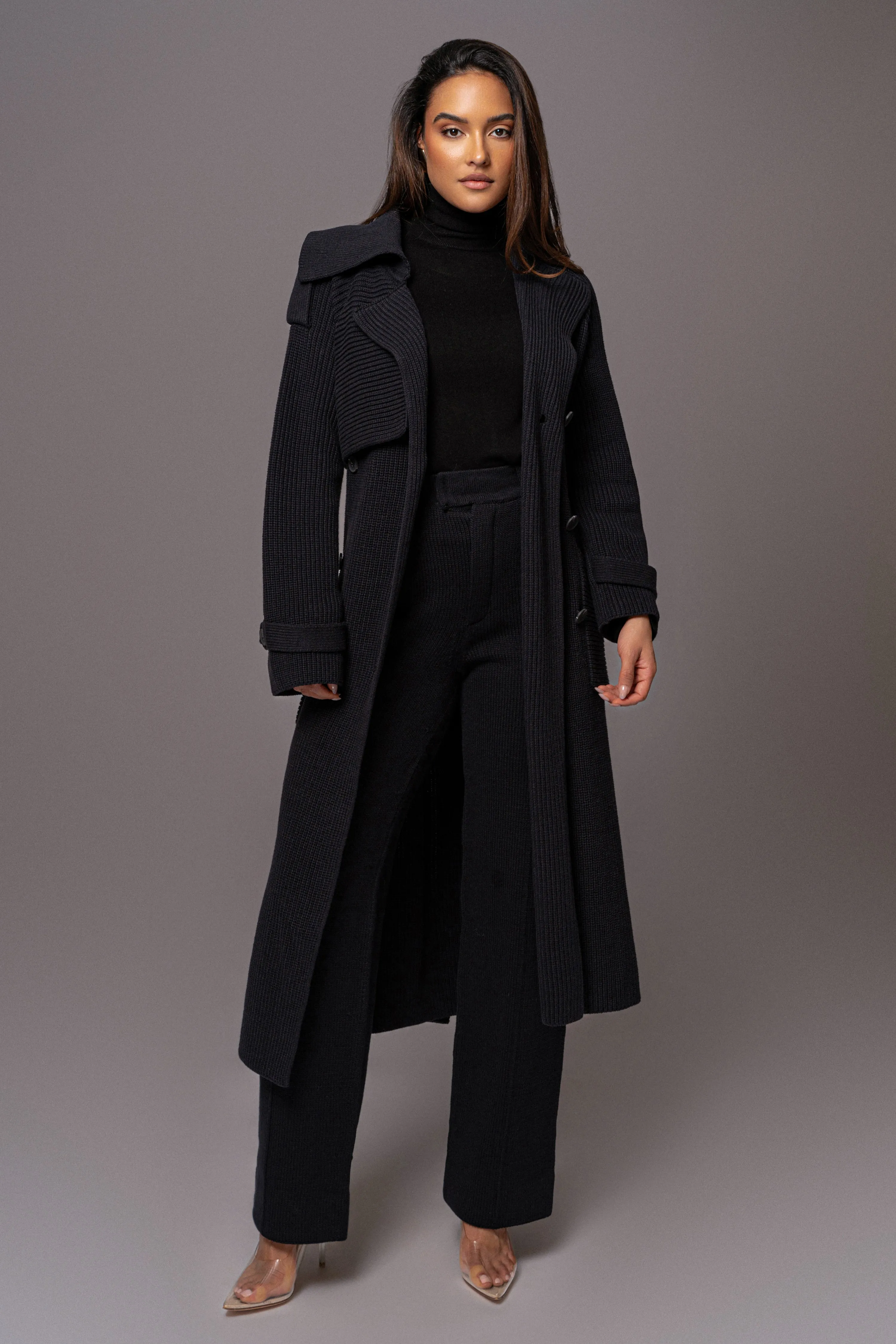 Black Maxinne Knit Coat