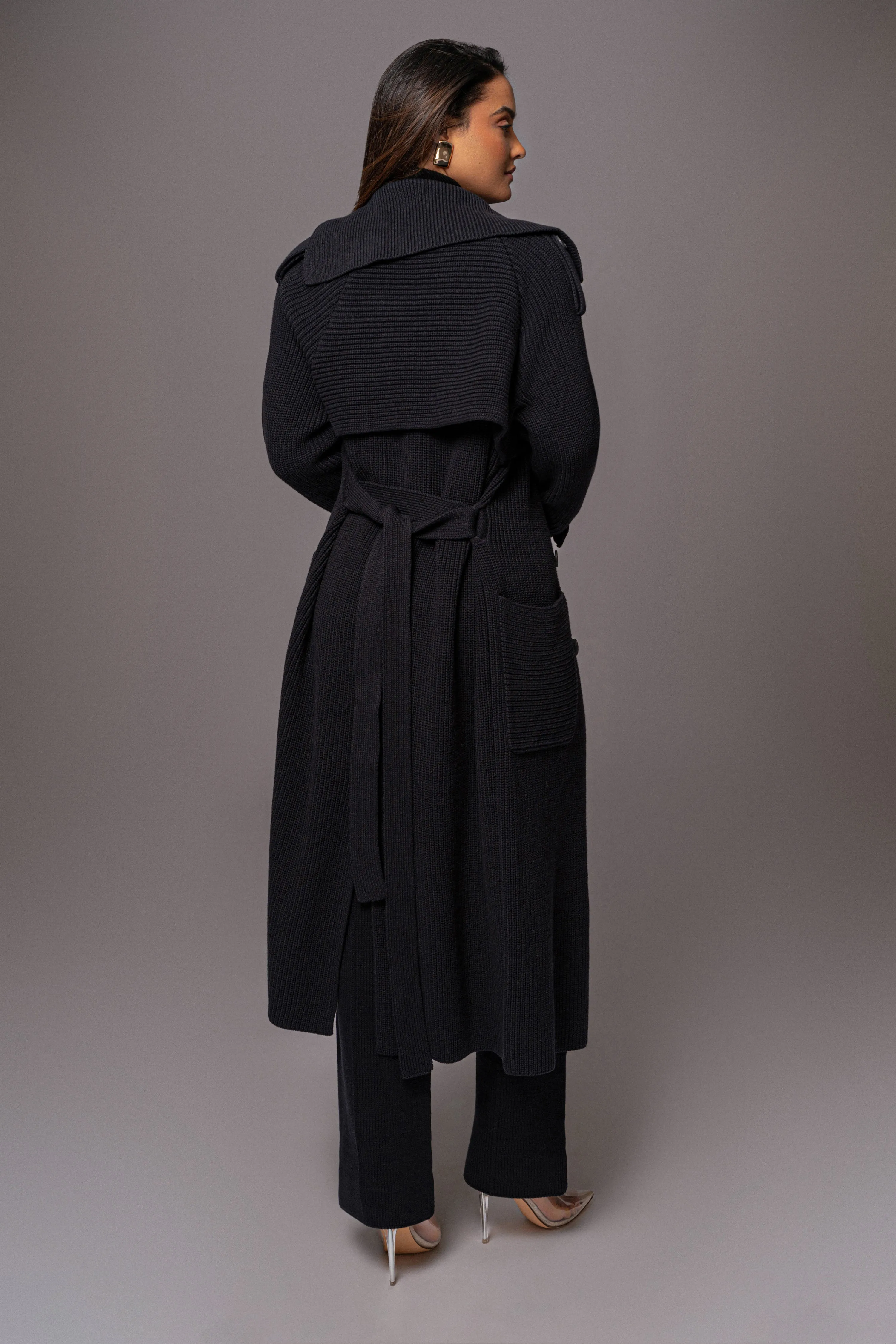 Black Maxinne Knit Coat