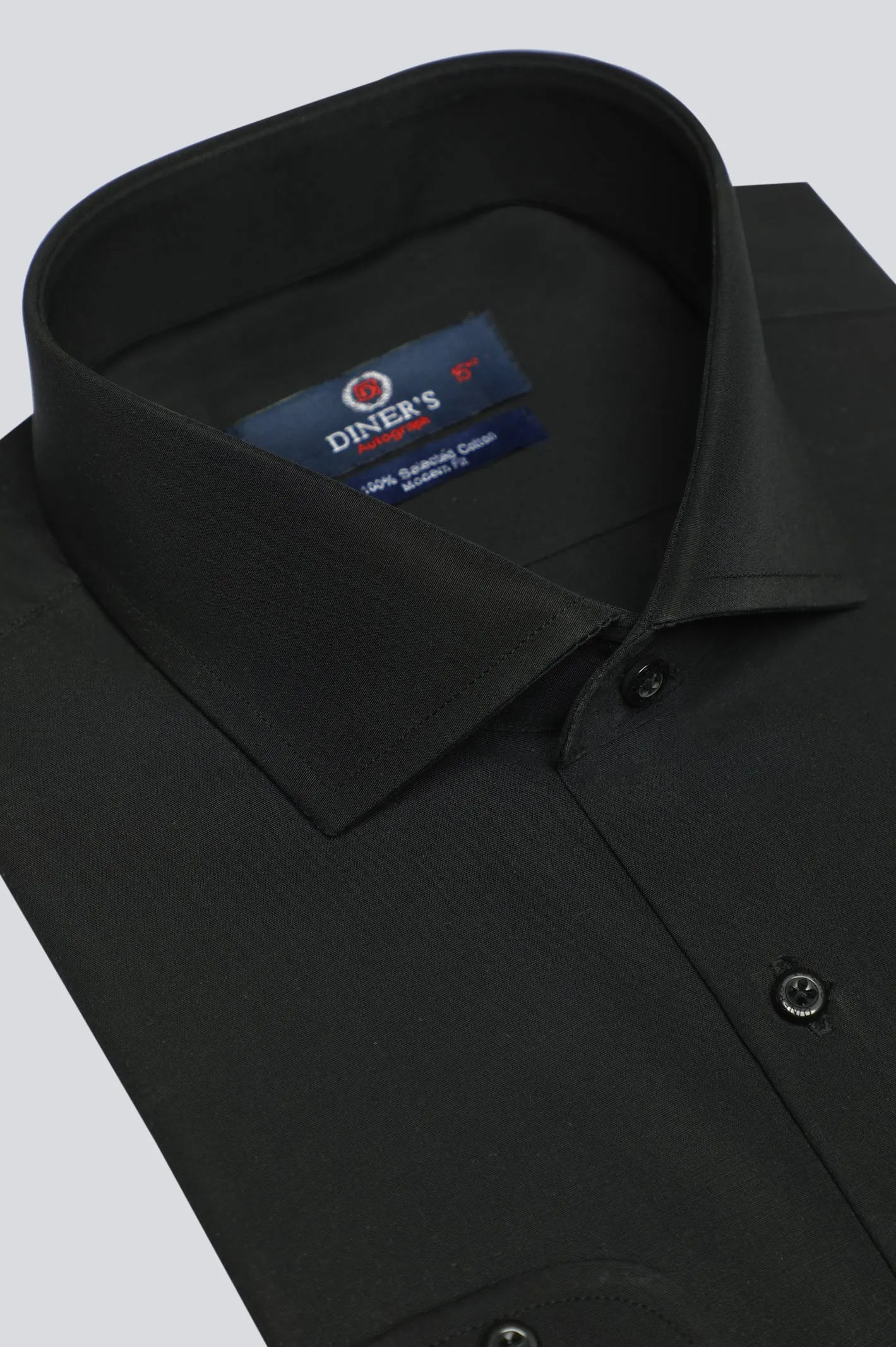 Black Plain Formal Autograph Shirt