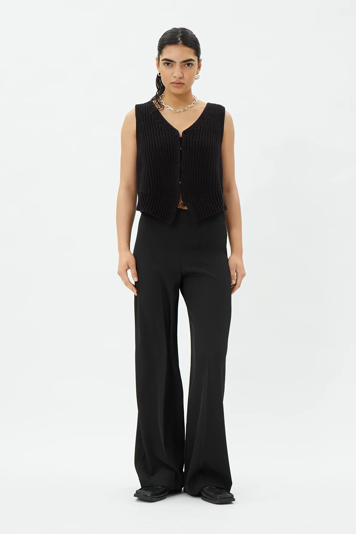 Black Poly Comfy Trouser