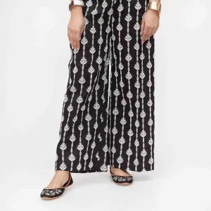 Black Puff Printed Cambric Trouser PW3592