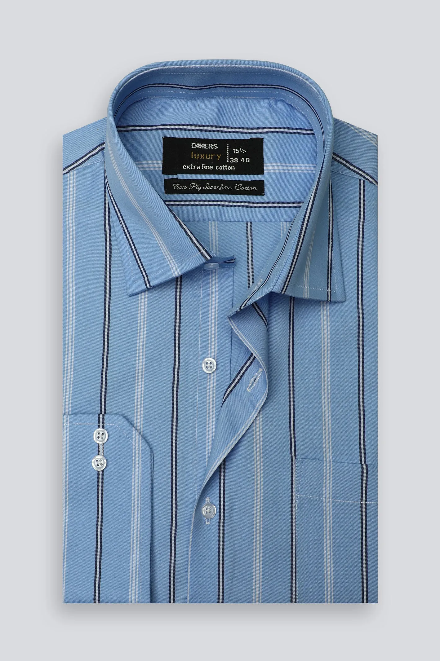 Blue Broadstripes Formal Shirt