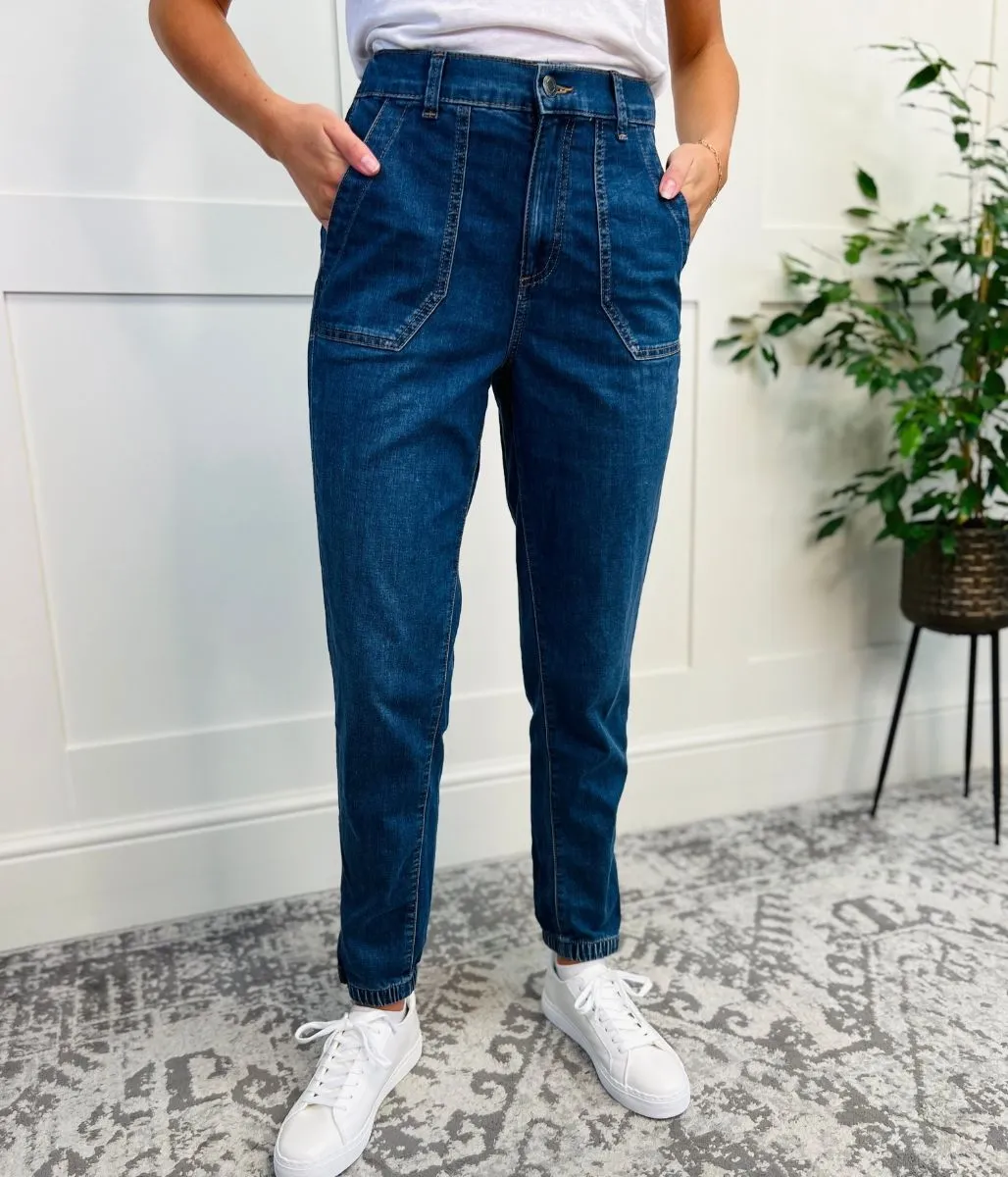 Blue Denim Slim Fit Cuffed Jean