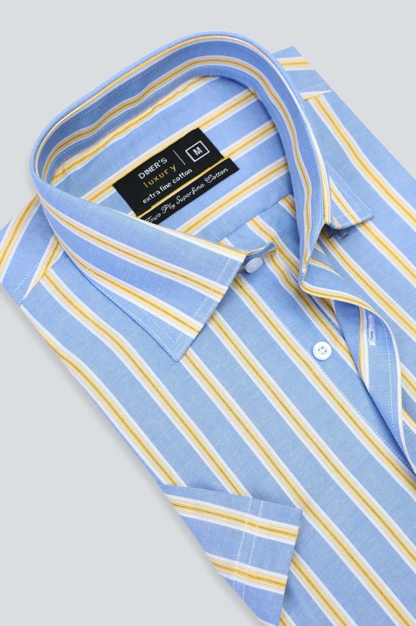 Blue Stipes Formal Shirt (Half Sleeves)