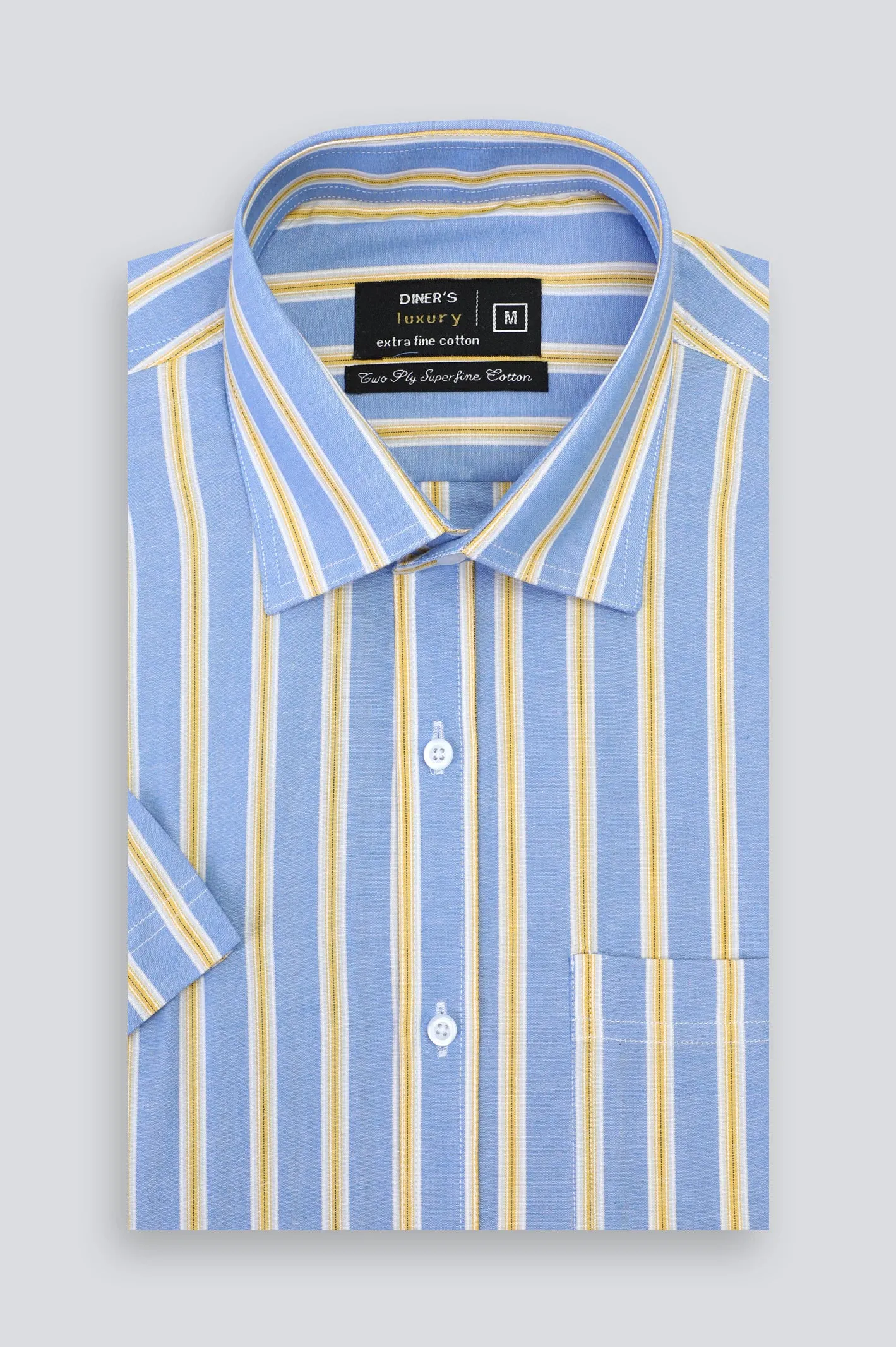 Blue Stipes Formal Shirt (Half Sleeves)