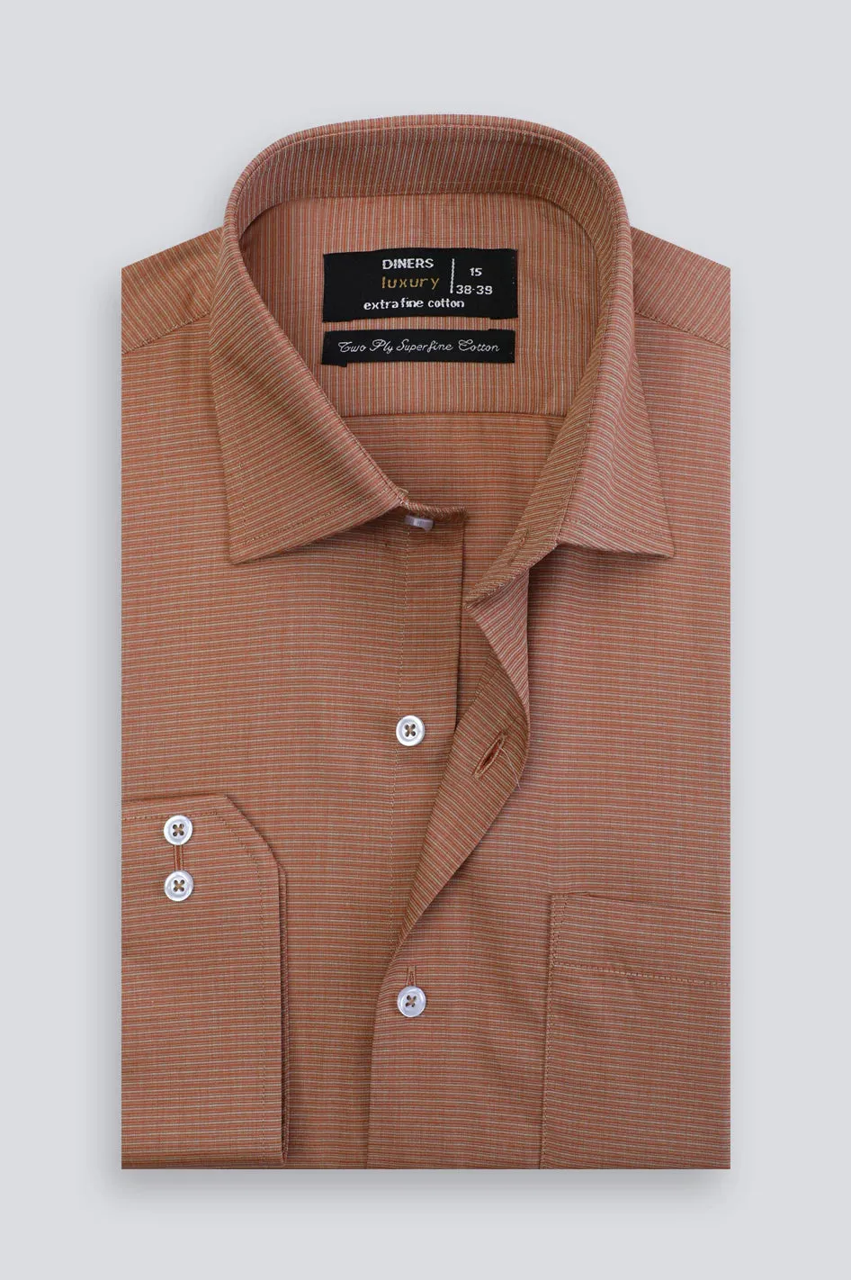 Brown Textured Formal Shirt