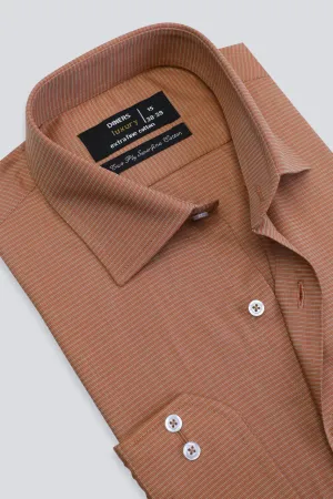 Brown Textured Formal Shirt