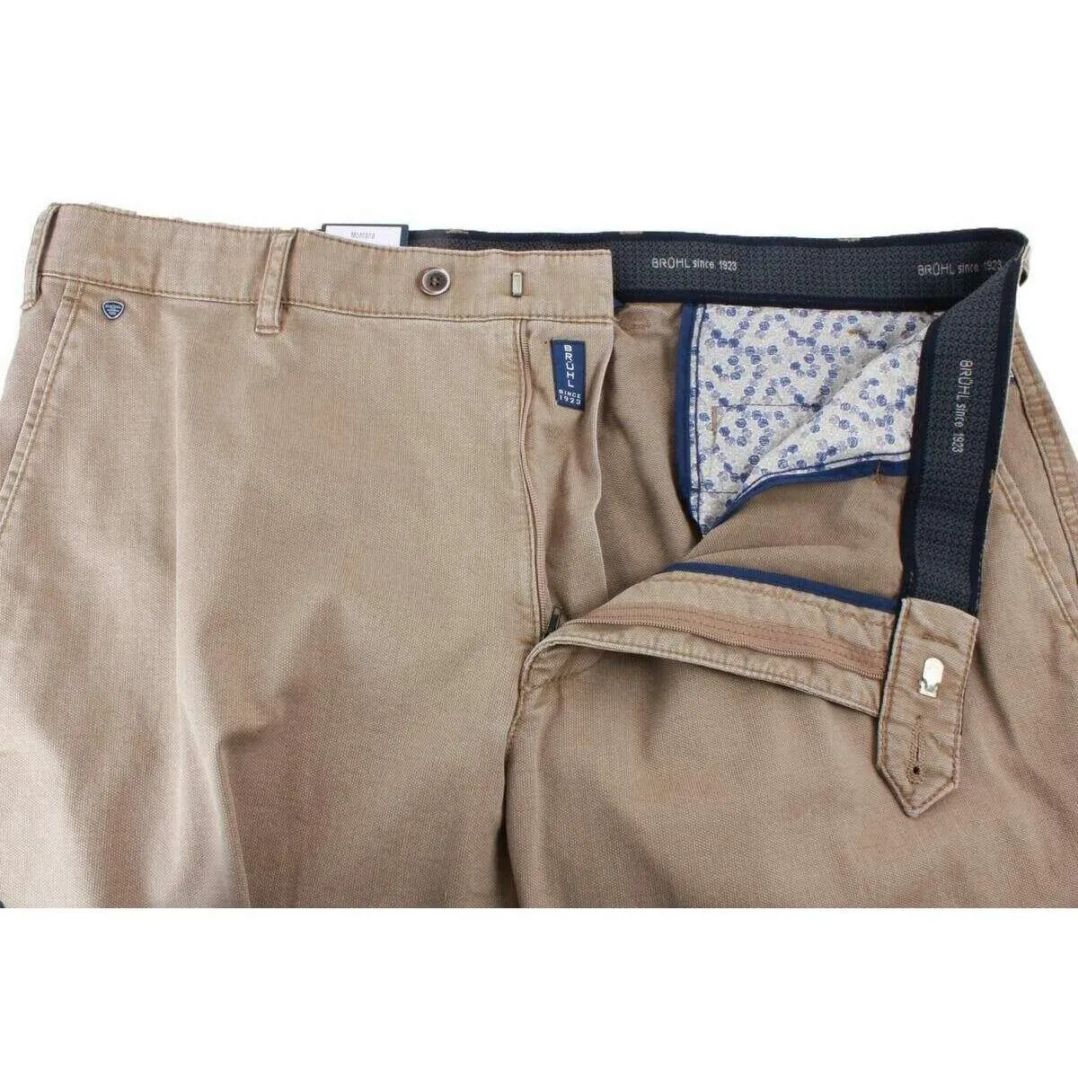 BRUHL Montana Micro Structure Chinos - Putty Beige