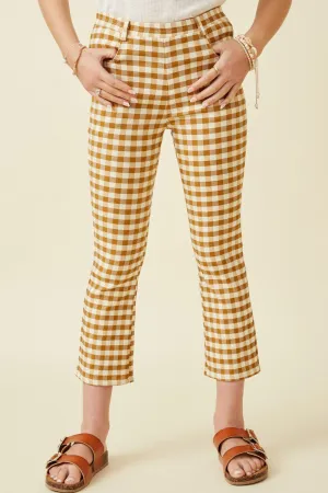 Button Closure Checkered Pants