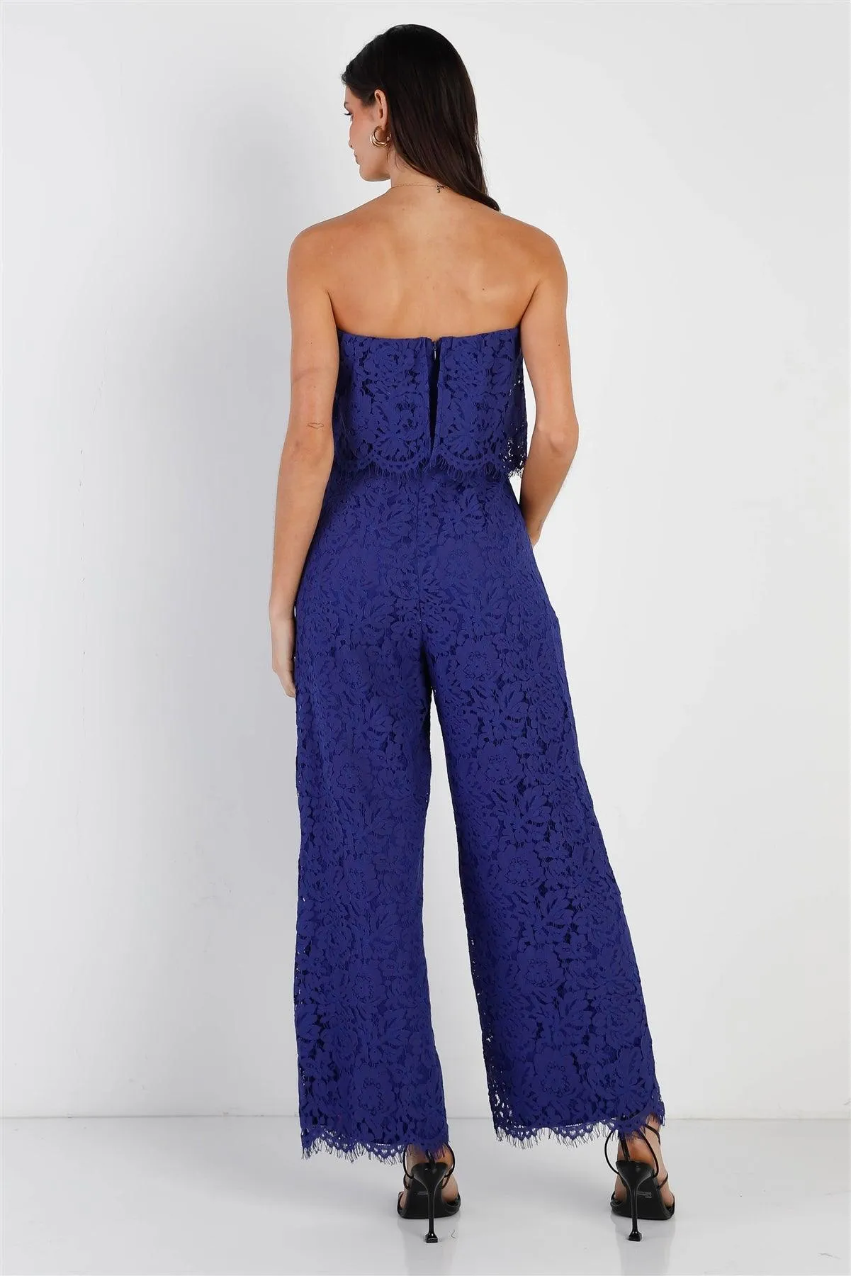 Cobalt Lace Sleeveless Wide Leg Jumpsuit /1-2-2-1