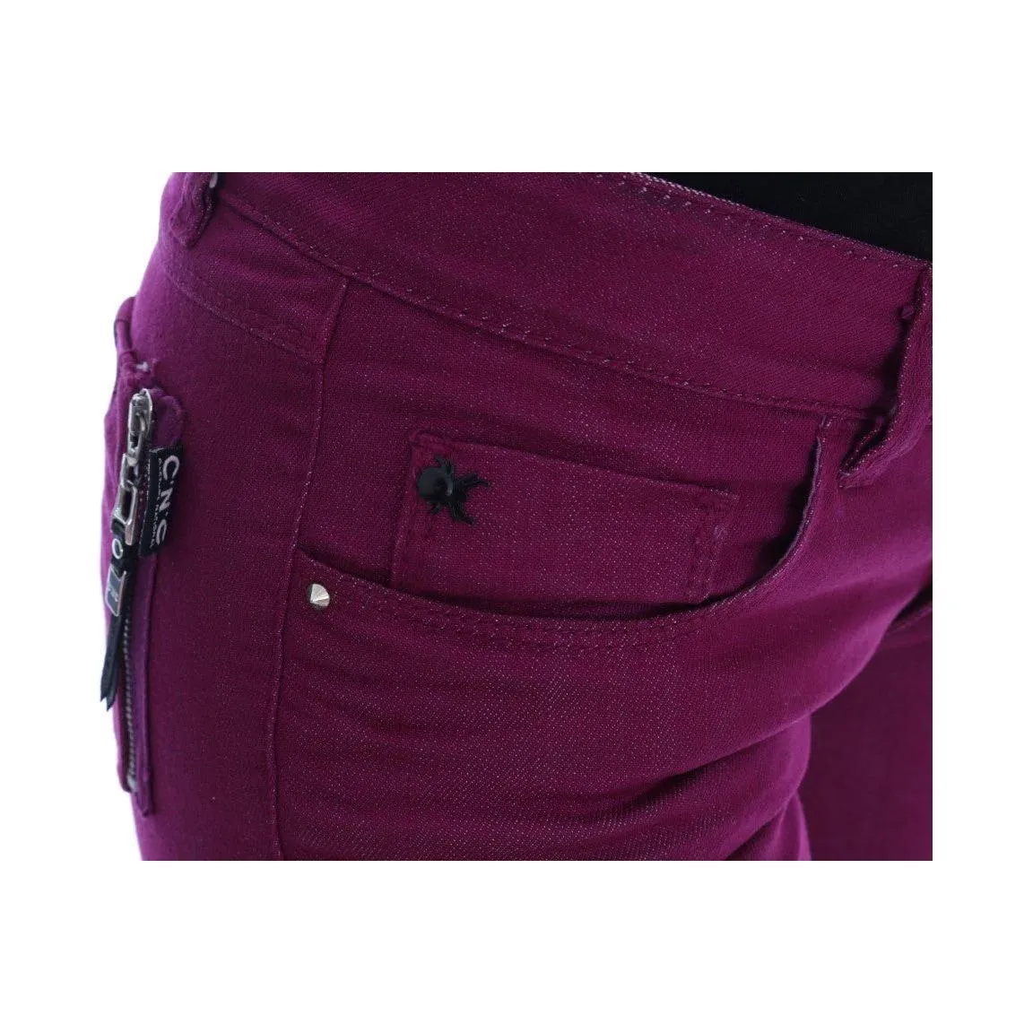 Costume National Elegant Purple Super Slim Jeans