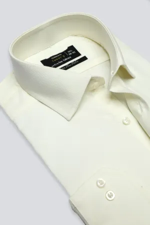 Cream Dobby Textured Formal Shirt