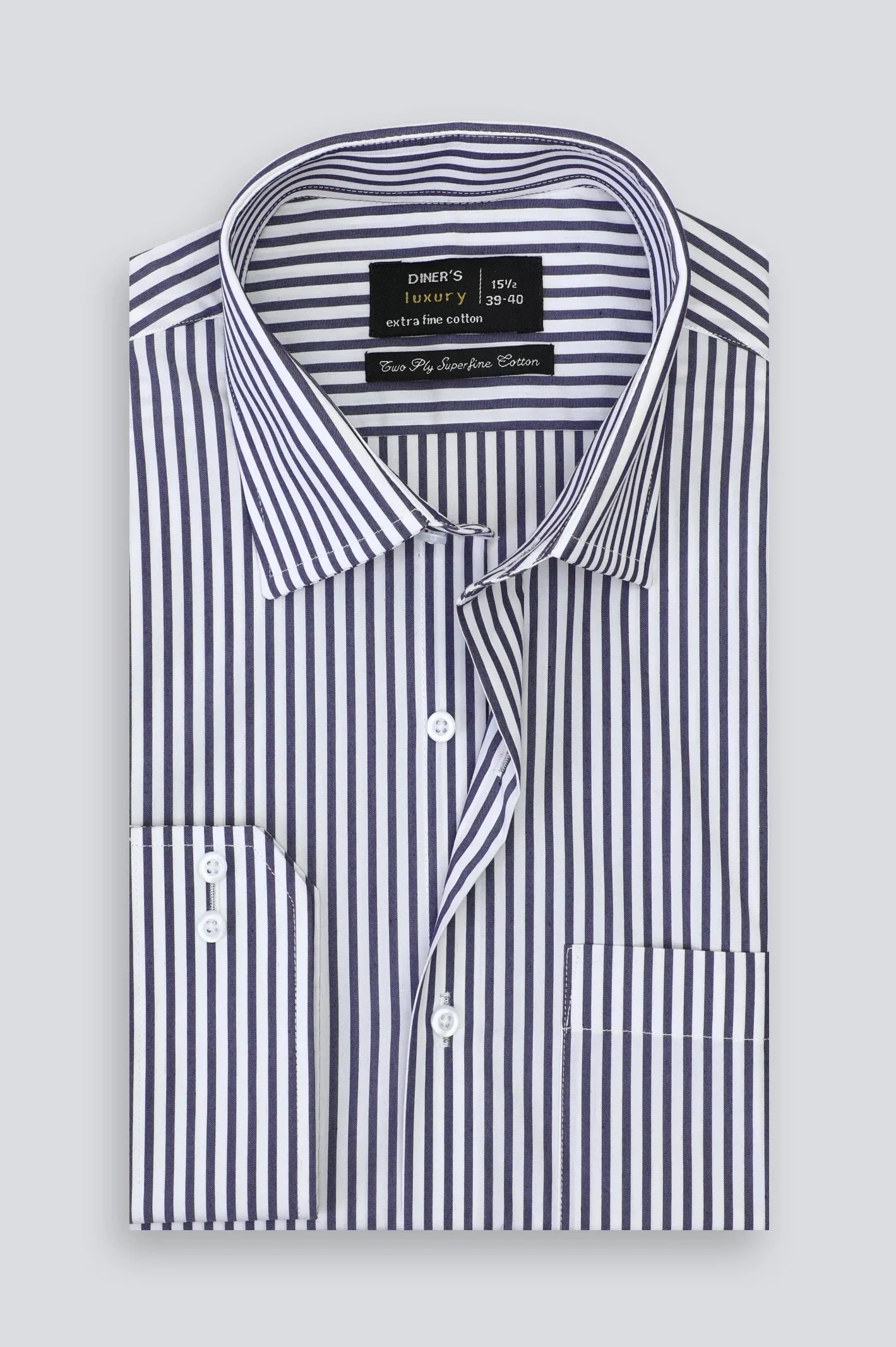 Dark Blue Bengal Stripes Formal Shirt