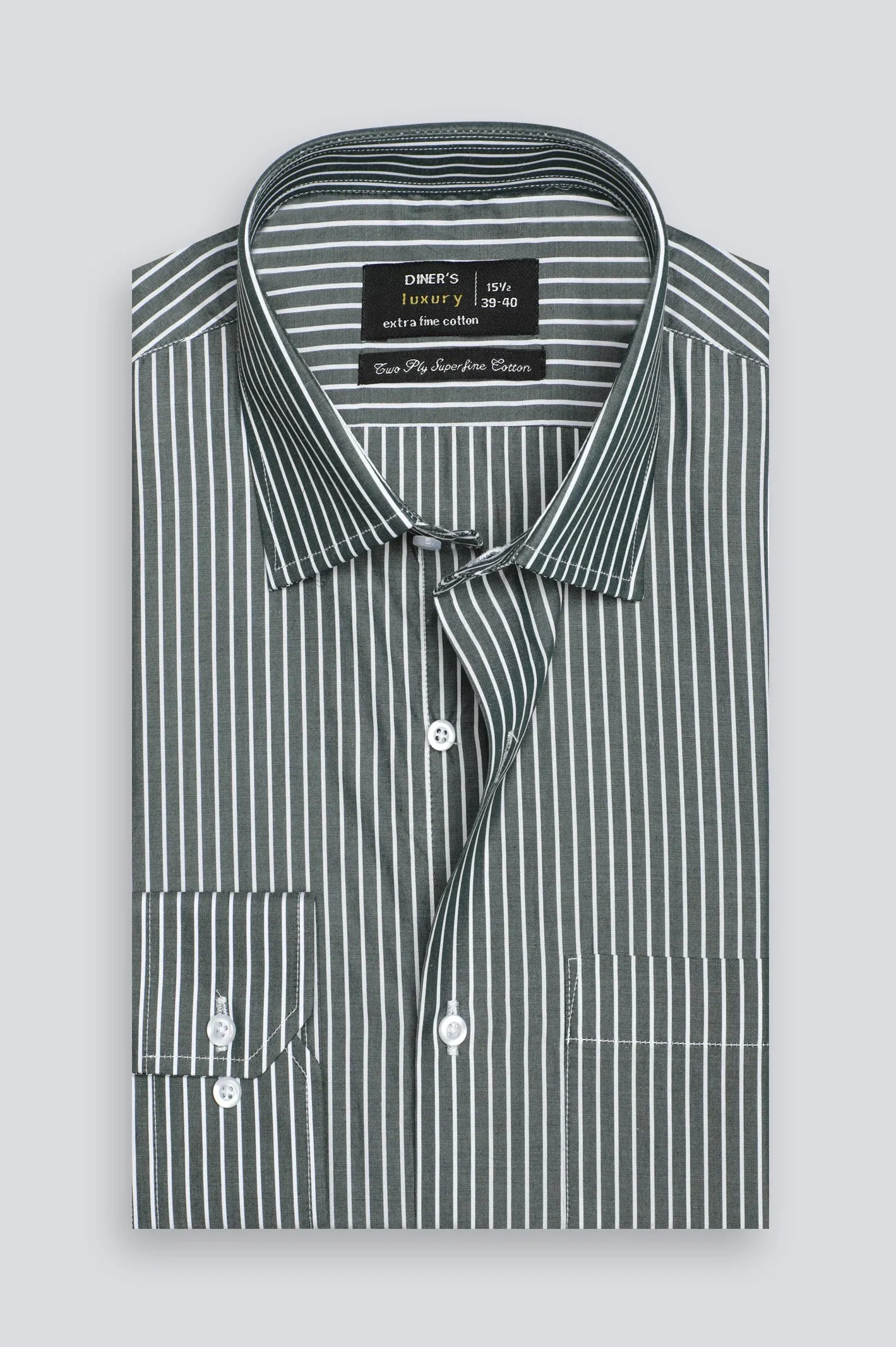 Dark Grey Pinstripe Formal Shirt