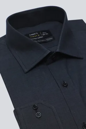 Dark Grey Plain Formal Shirt