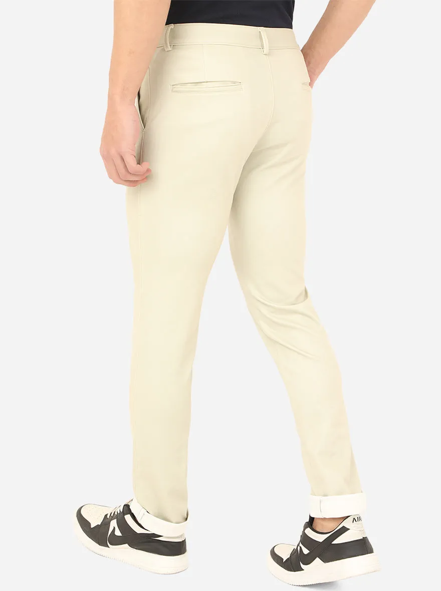 Dessert Yellow Solid Venice Fit Casual Trouser | JadeBlue