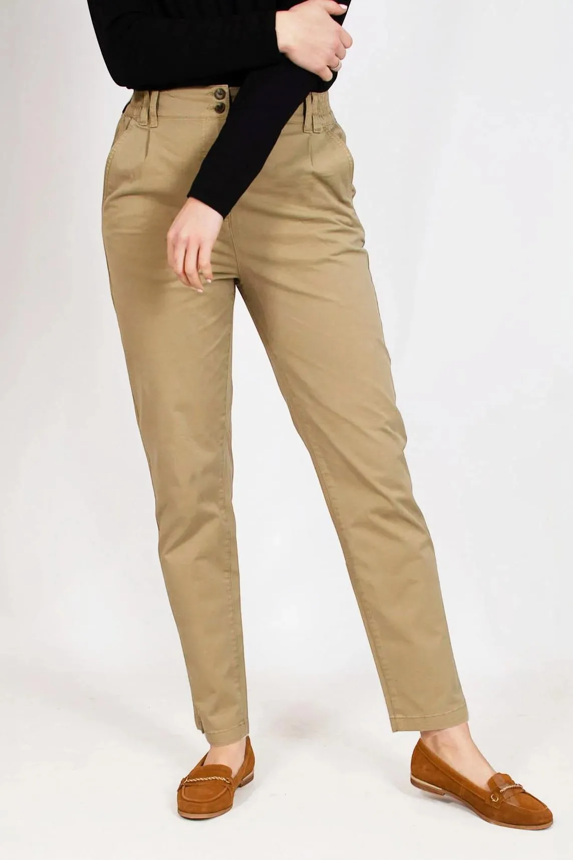 Elastic Waist Chino Trousers