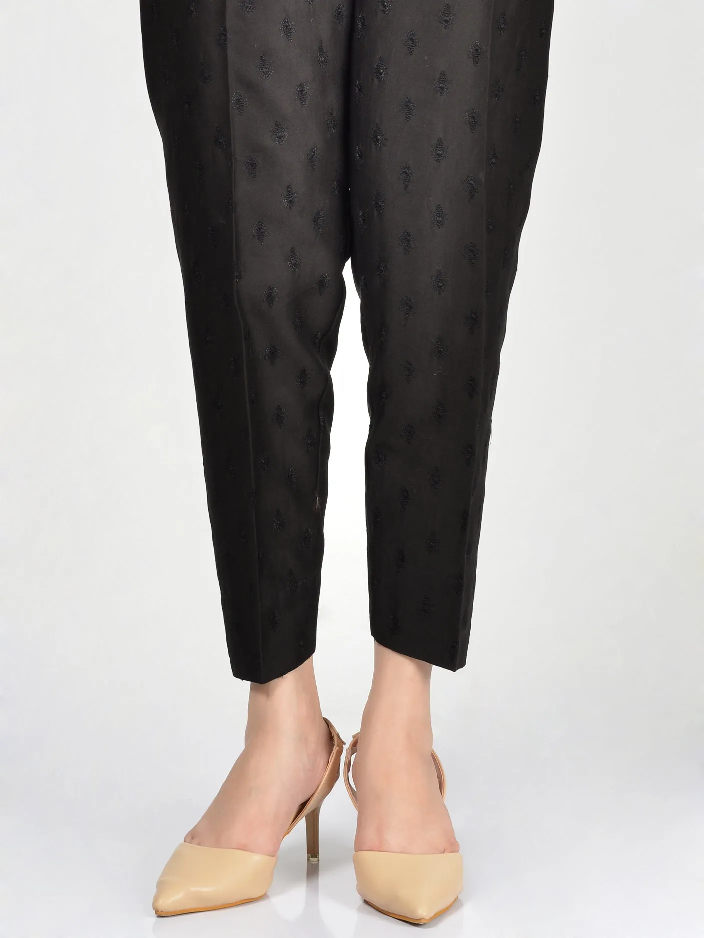 Embroidered Crepe Trouser