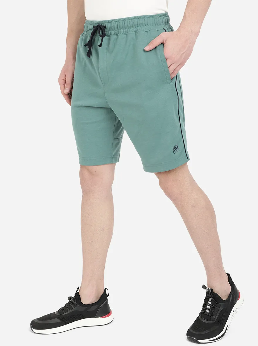 Ever Green Solid Regular Fit Shorts | JadeBlue