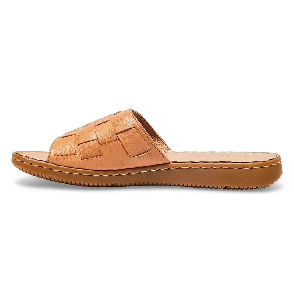 Flair Slide in Tan Leather