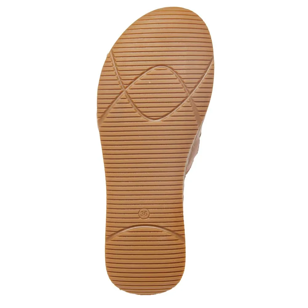 Flair Slide in Tan Leather