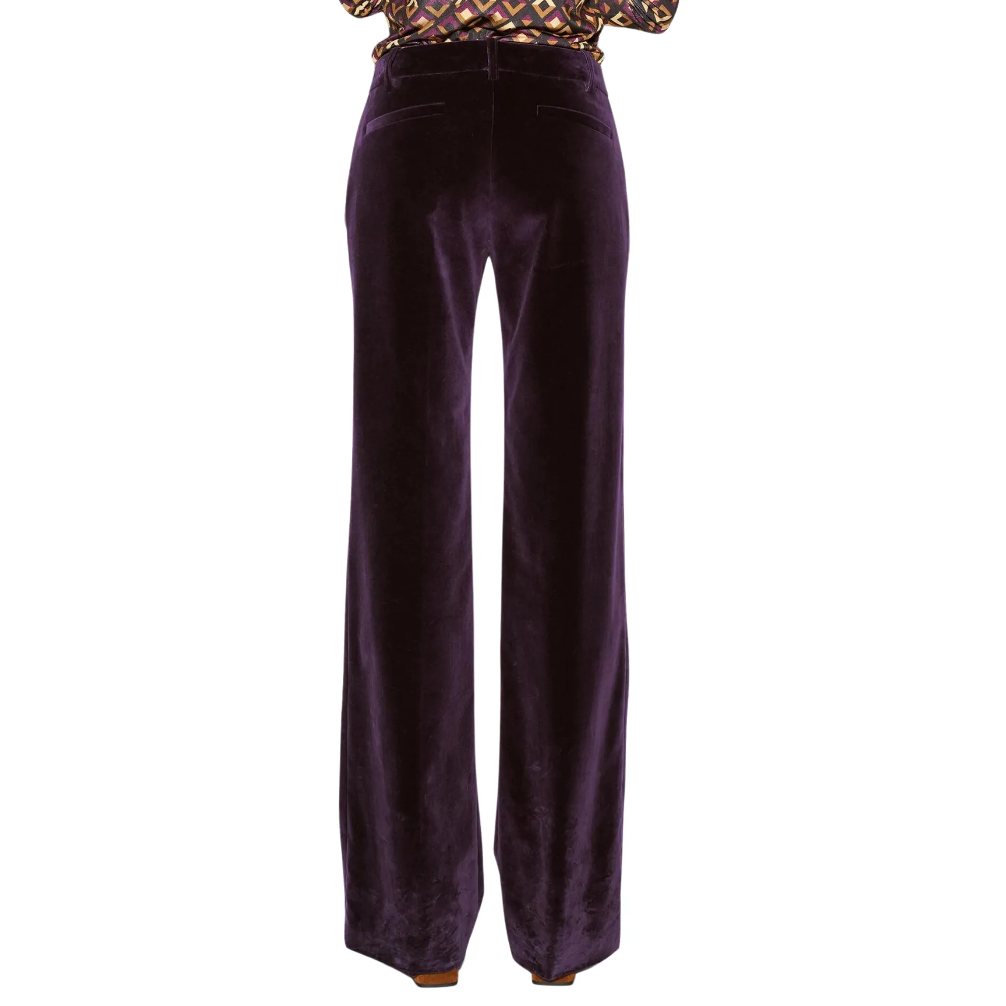 Flared Plum Velvet Trousers