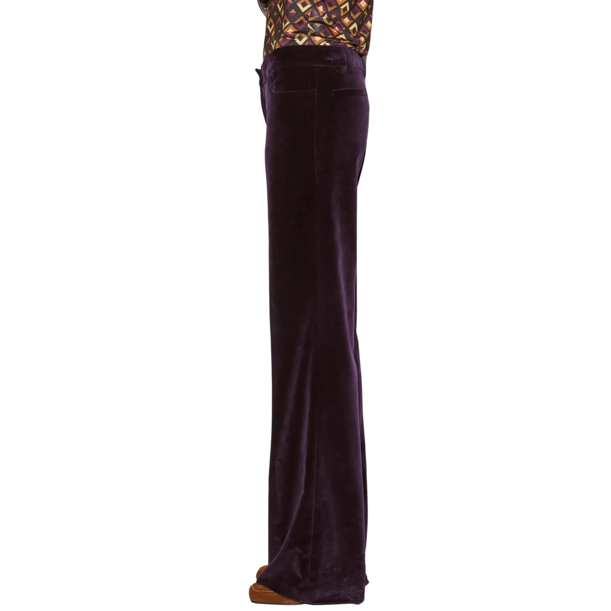 Flared Plum Velvet Trousers