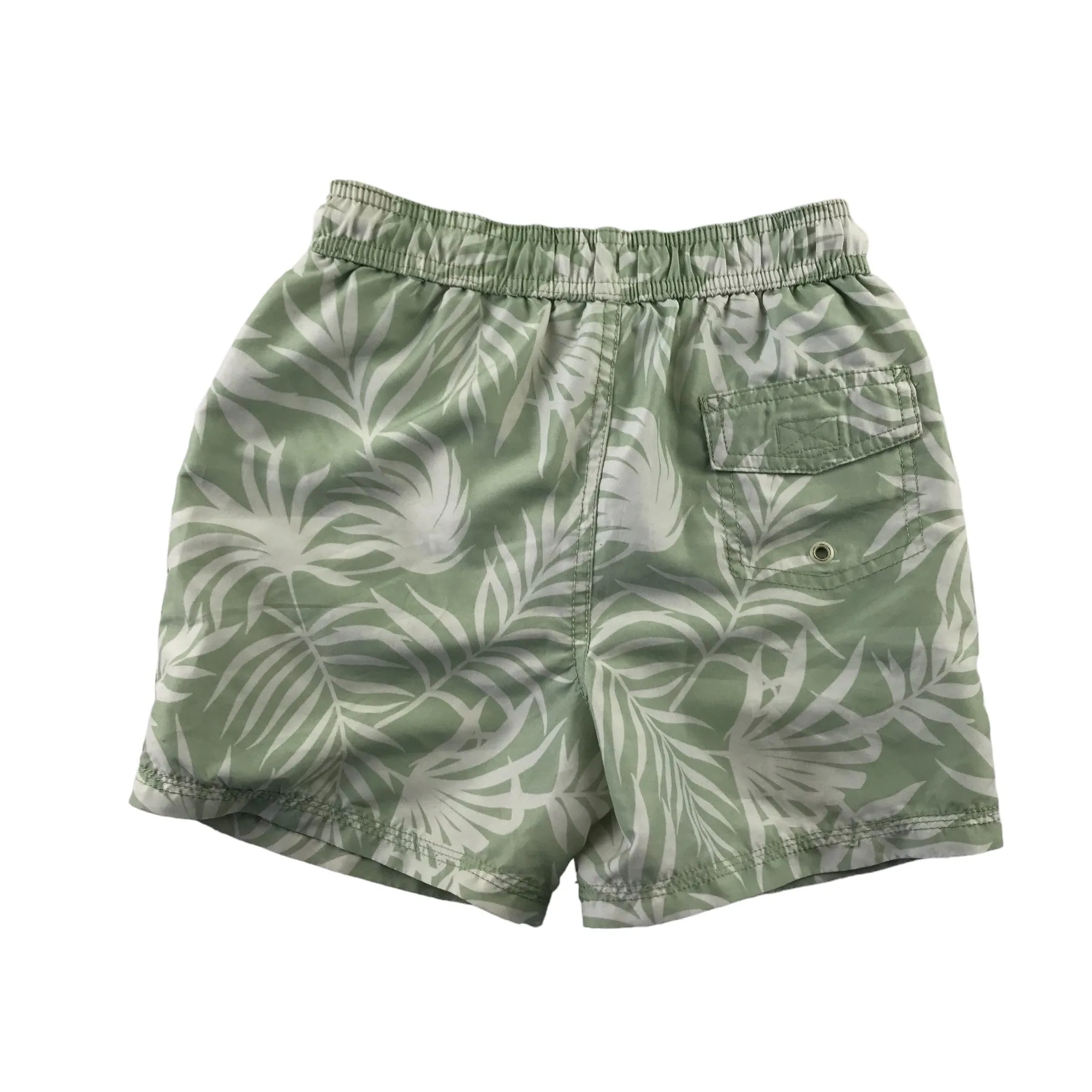 George swim trunks 7-8 years light green leafy print shorts