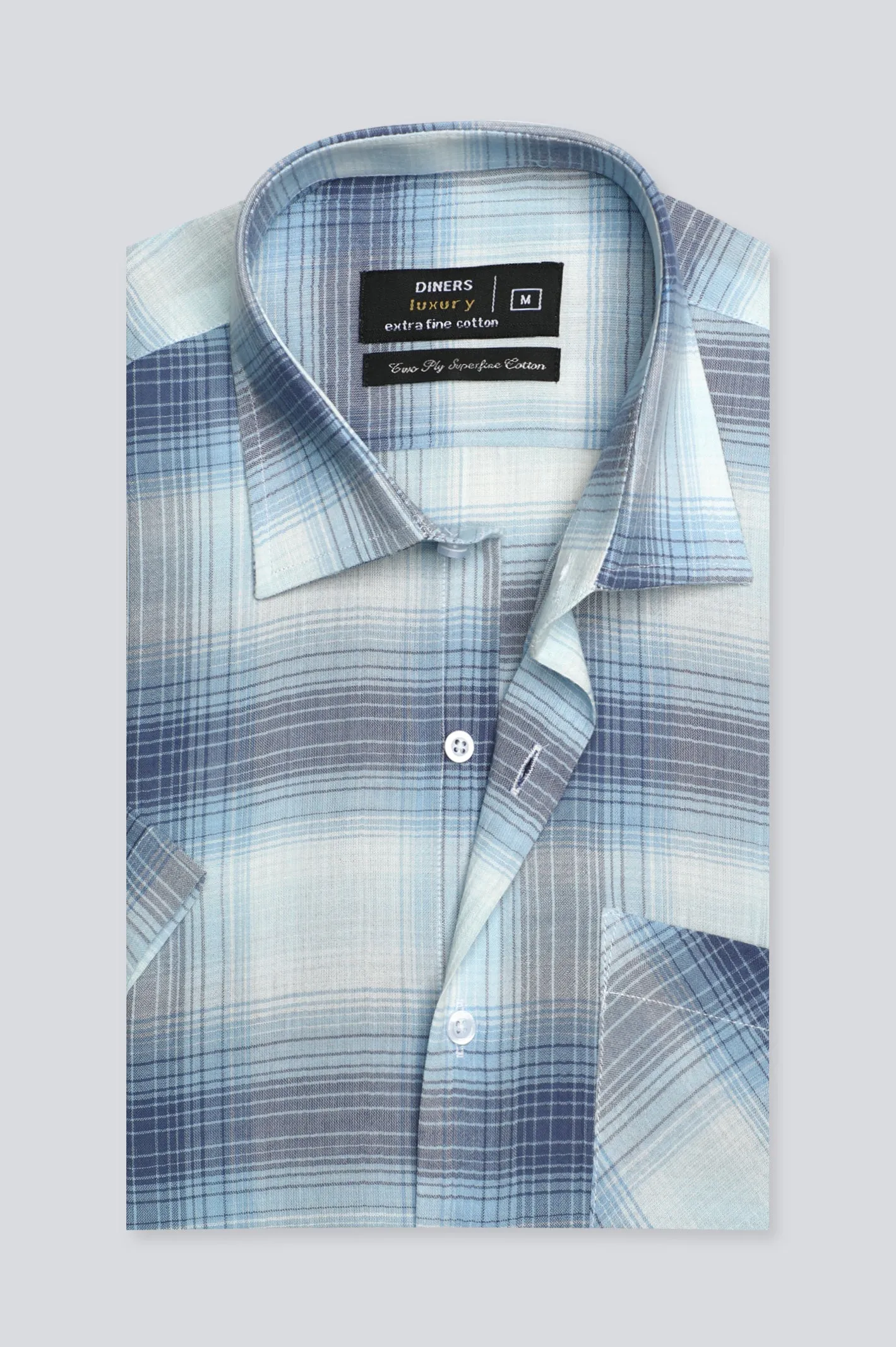 Glen Plaid Check Formal Shirt (Half Sleeves)