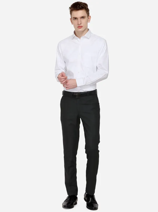 Grey Checked Slim Fit Formal Trouser | Greenfibre