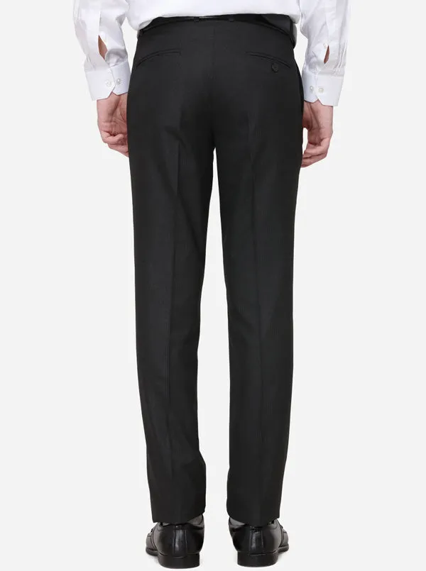 Grey Checked Slim Fit Formal Trouser | Greenfibre