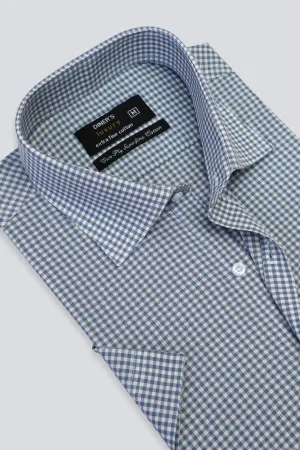 Grey Mini Check Formal Shirt (Half Sleeves)