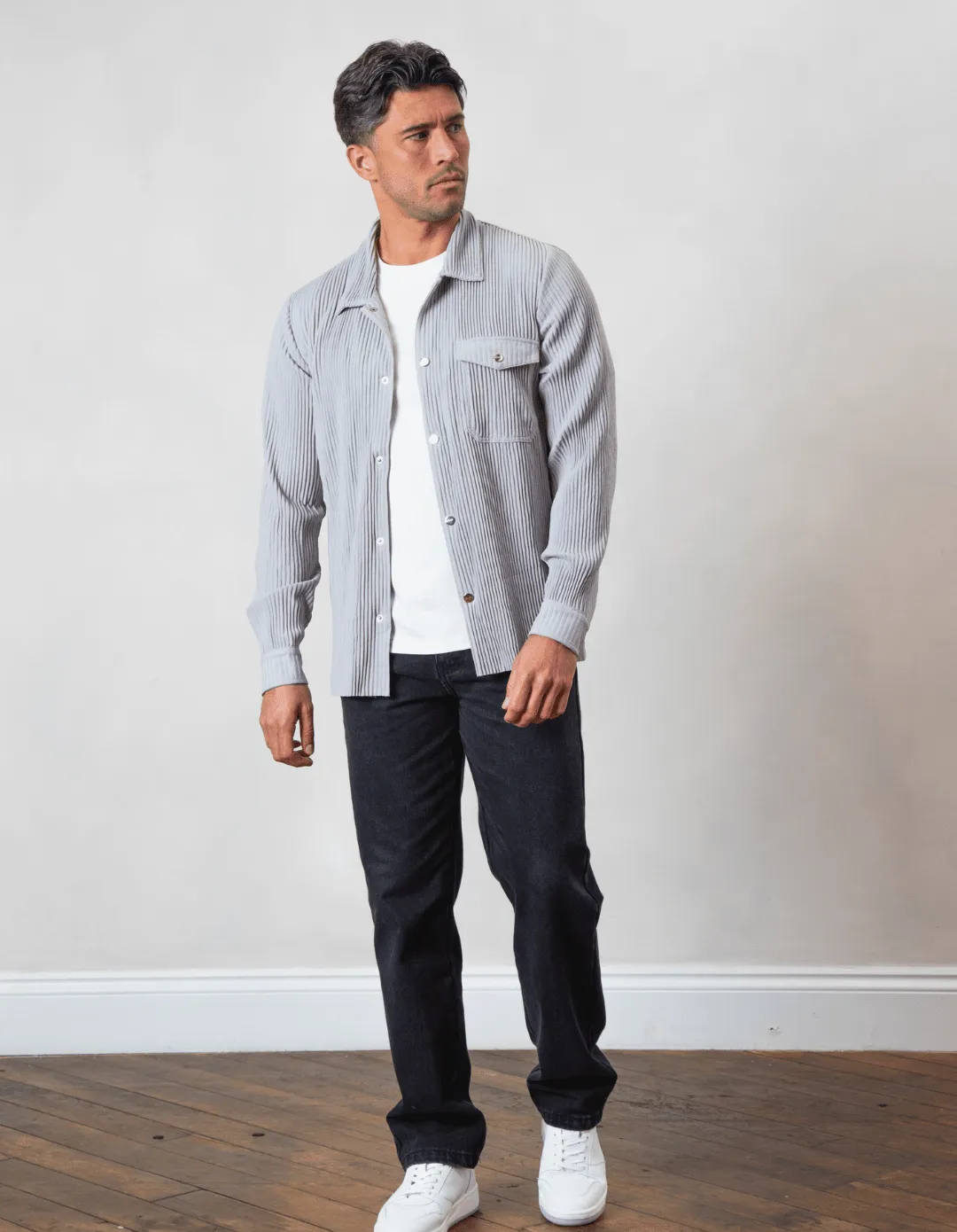 Grey Pleated Jacket