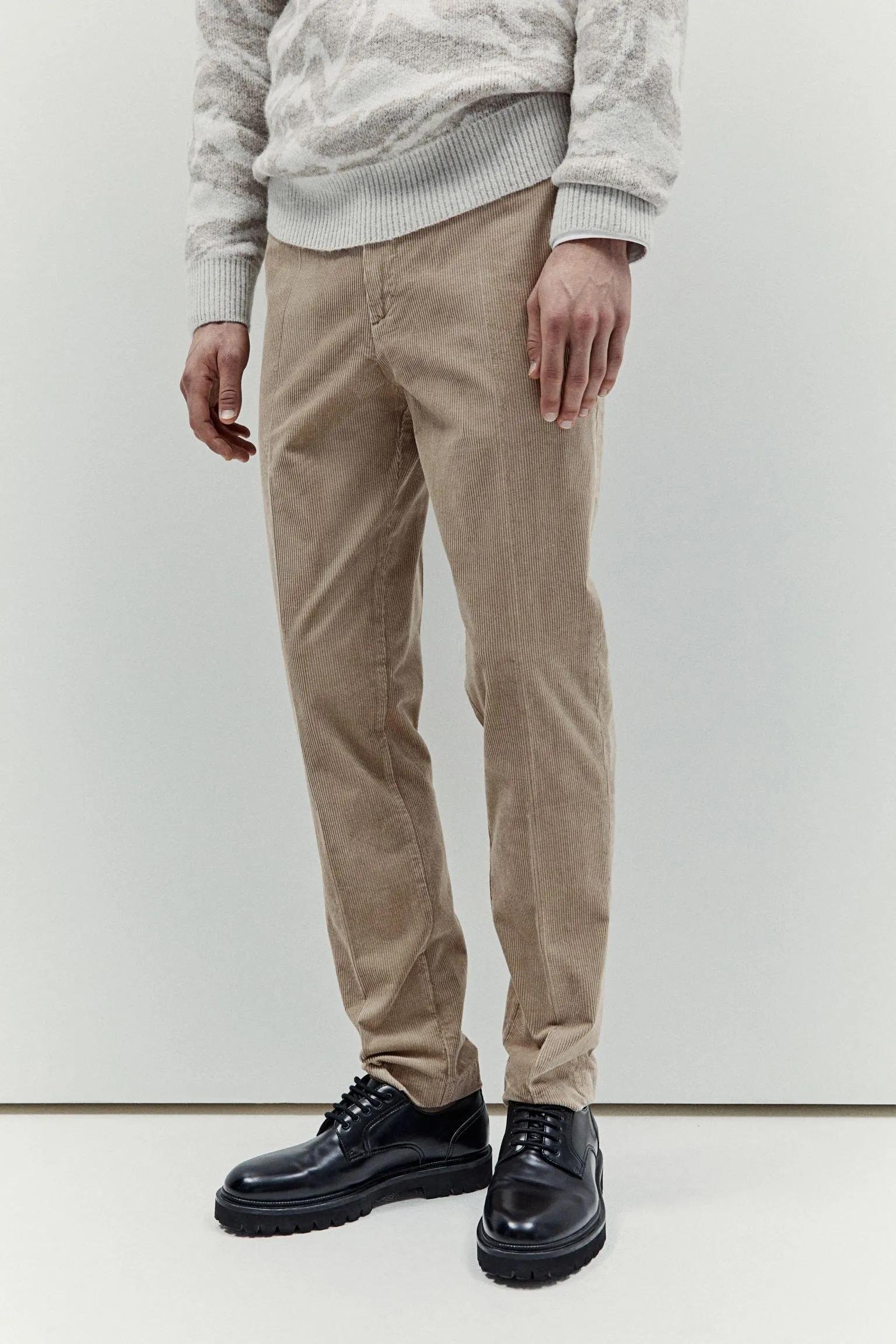 H&M Slim Fit Corduroy Pants, beige