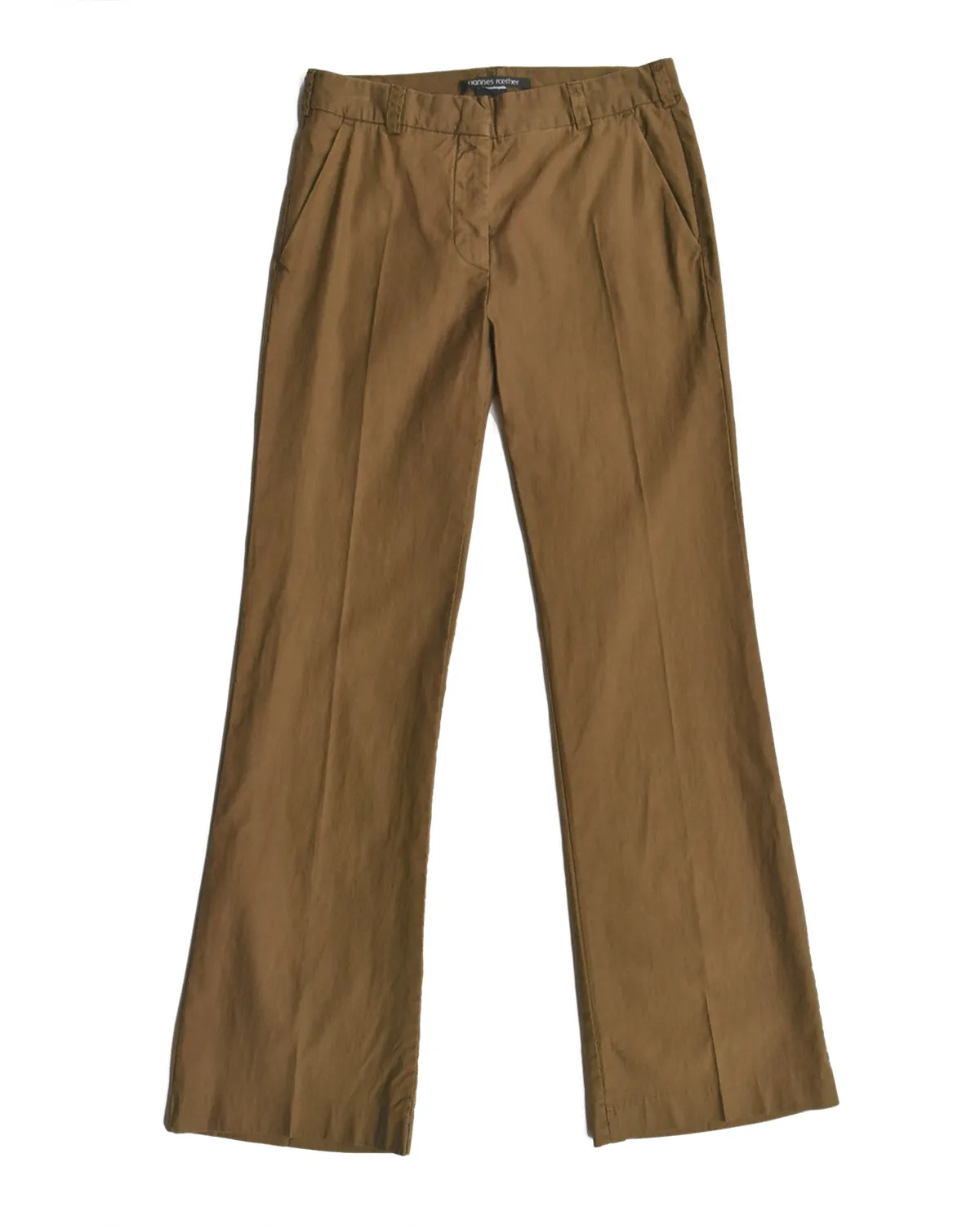 Hannes Roether Brown Pleated Flair Trouser