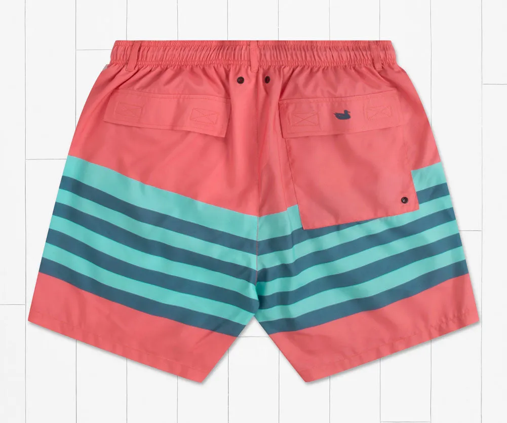 Harbor Trunk Barcelona Lines in Coral and Mint by Southern Marsh