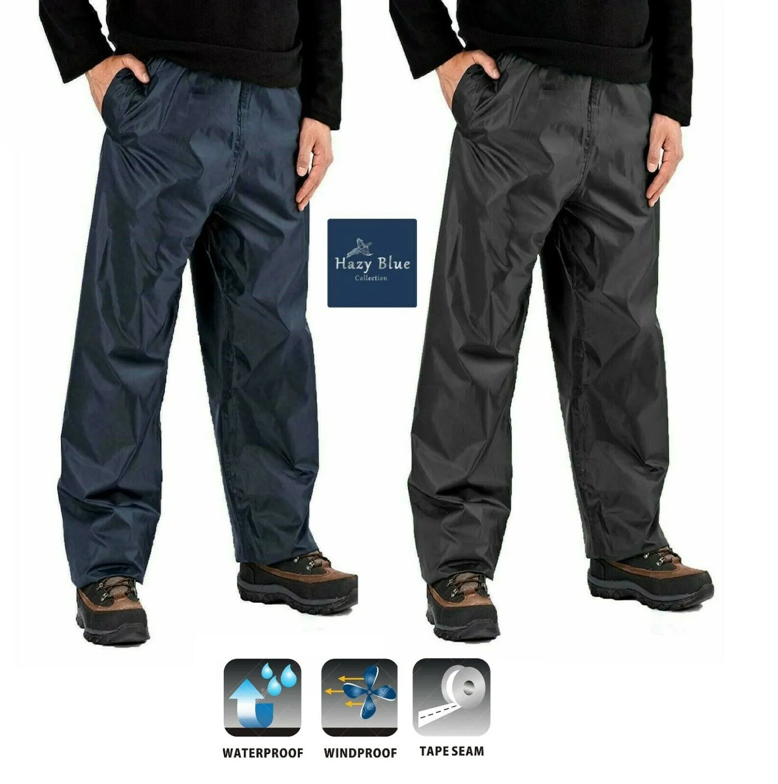 Hazy Blue Unisex Mens Womens Storm Proof Waterproof Over Trousers