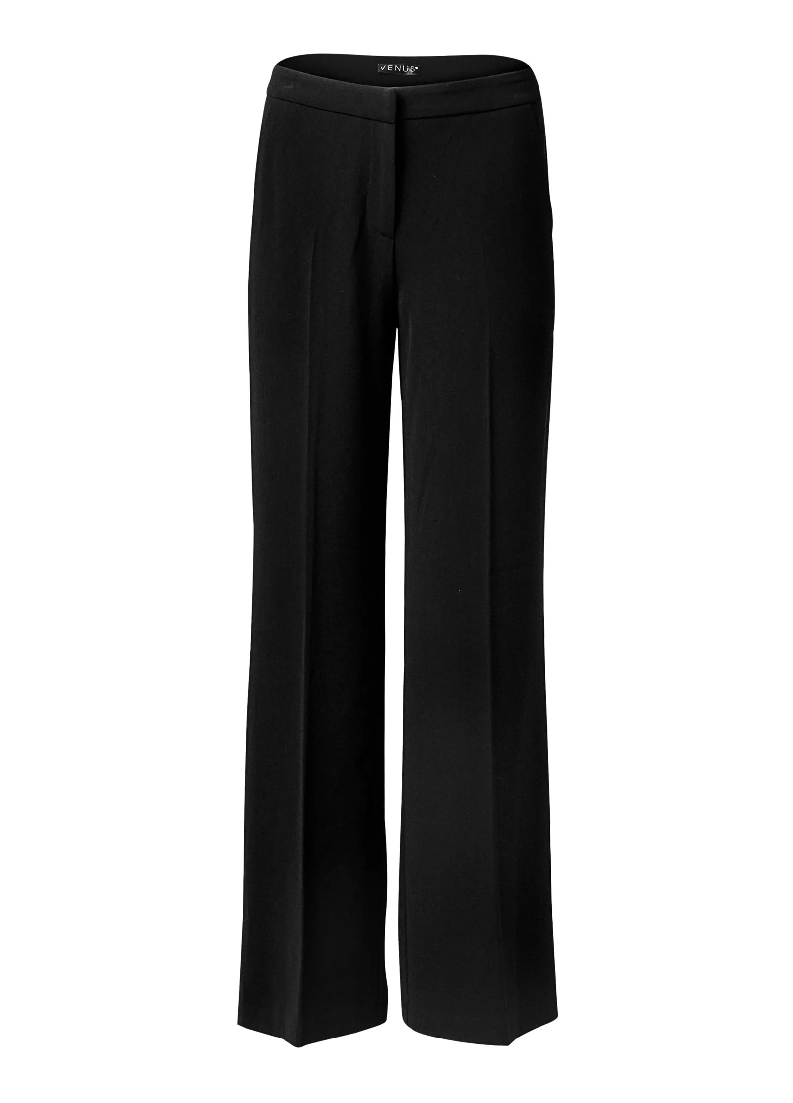 High-Rise Wide Leg Trousers - Black