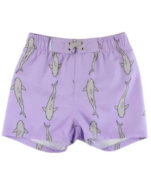 Jawsome Purple Swim Trunks