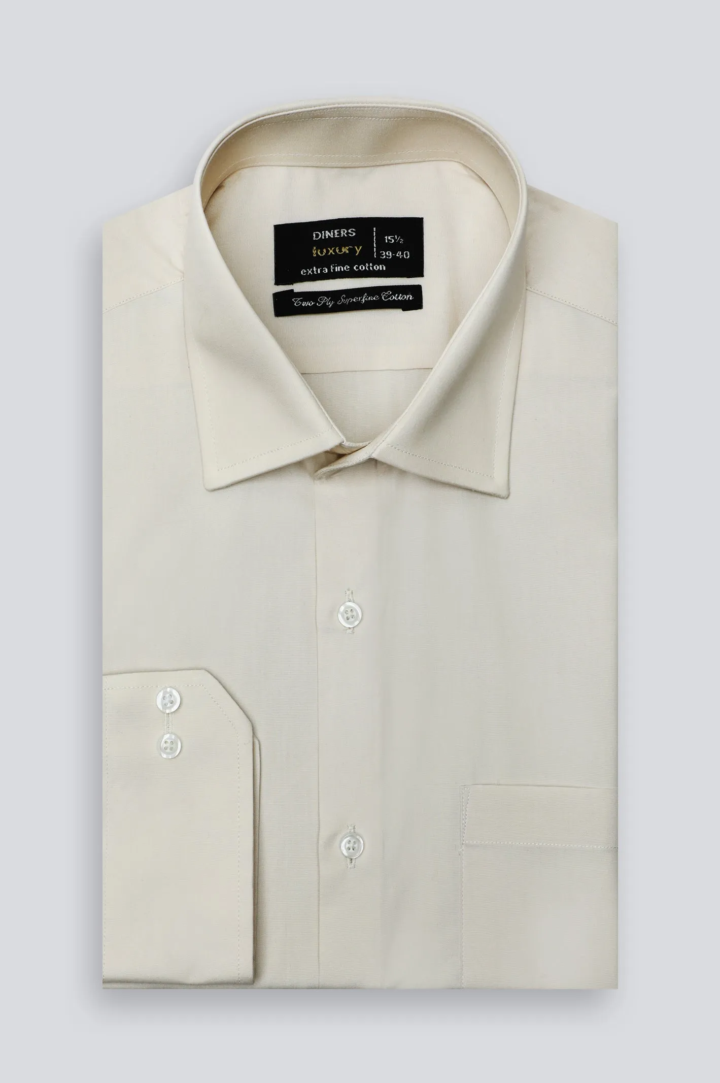 Light Beige Oxford Formal Shirt