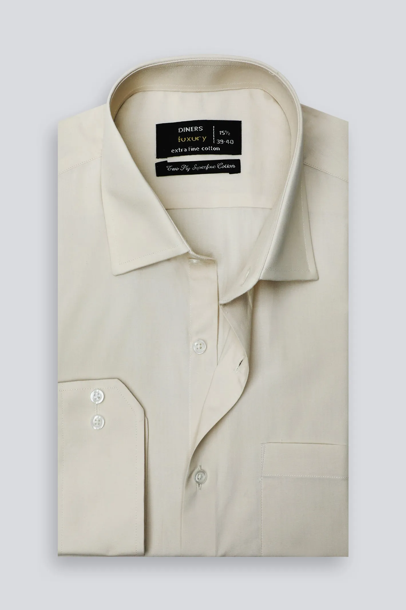 Light Beige Oxford Formal Shirt