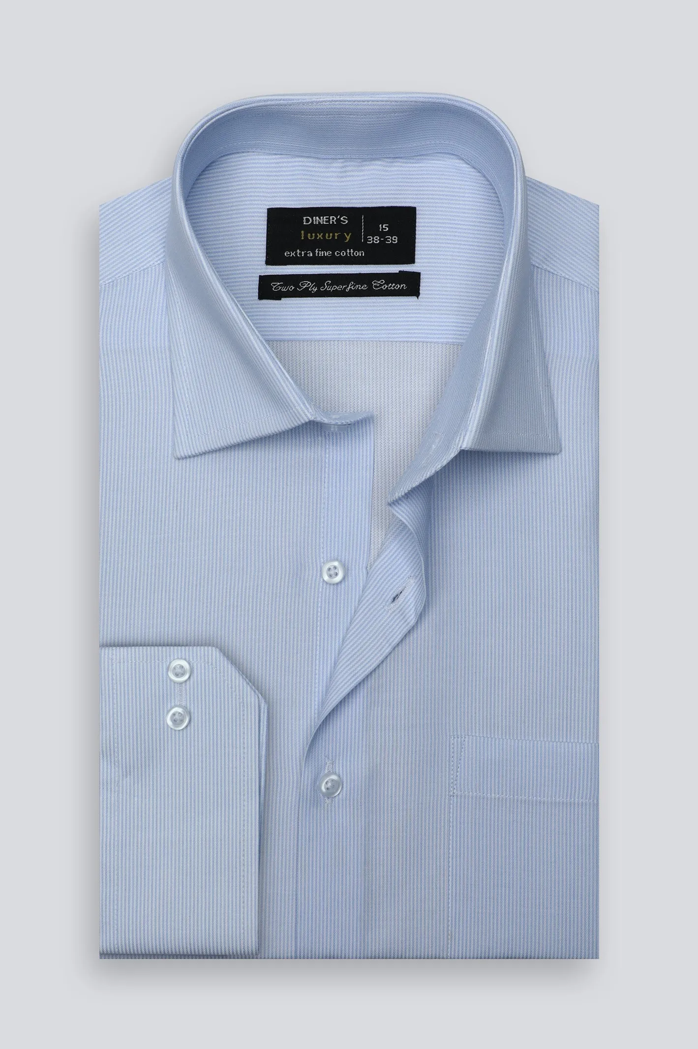 Light Blue Pencil Stripe Formal Shirt