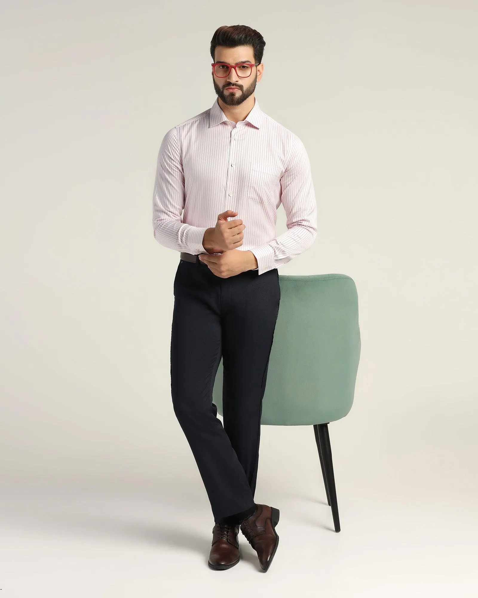 Luxe Formal Pink Striped Shirt - Kyle