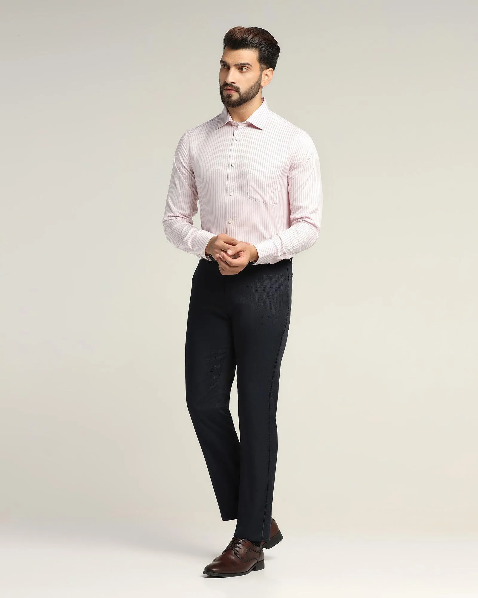 Luxe Formal Pink Striped Shirt - Kyle